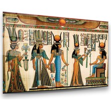 Glass Art Antik Mısır Karakterler Yatay Cam Tablo