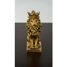 Dekoratif Aslan Kral Gold-Altın Biblo