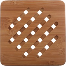 Flameer Paketi Bambu Trivet Mat Sıcak Pot Tutucu Pedleri Kare ve Yuvarlak 18X18CM