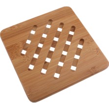Flameer Paketi Bambu Trivet Mat Sıcak Pot Tutucu Pedleri Kare ve Yuvarlak 18X18CM
