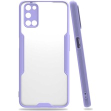 MobaxAksesuar Oppo A52 Kılıf  Kenar Renkli Kamera Korumalı Mat Kapak Mor