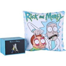 Hediyekanalı Rick And Morty Puf Yastık LED Işıklı Kumbara Hediye Seti