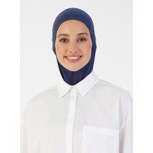 Ecardin Nefes Alan Kumaş Boyunlu Bone - Lacivert - Ecardin