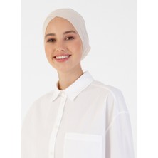 Ecardin Nefes Alan Kumaş Pratik Çapraz Boru Bone - Bej - Ecardin