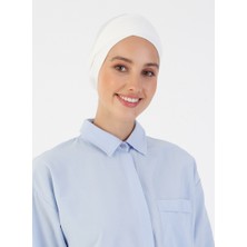 Ecardin Penye Geniş Ebatlı Çapraz Geçme Bone - Krem - Ecardin