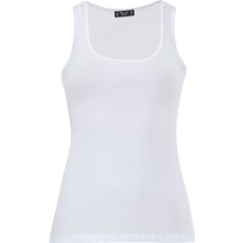 Anıt 2937 Kadın Beyaz Likralı Havuz Yaka Atlet