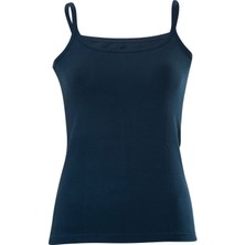 Anıt 2119 Kadın Lacivert Kare Yaka Likralı Biyeli Ip Askılı Atlet