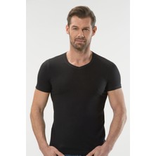 Anıt 1204 Siyah 3 Adet Modal O Yaka Kollu Erkek Atlet