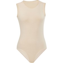 Anıt 4759 Kadın Ten Likralı 0 Yaka Sıfır Kol Body