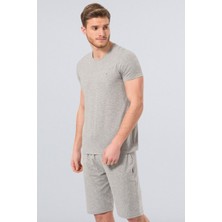Cacharel 2169 Gri Melanj Erkek Modal O Yaka Slim Fit T-Shirt
