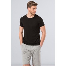 Cacharel 2169 Siyah Erkek Modal O Yaka Slim Fit T-Shirt