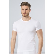 Türen 169 Beyaz Erkek Likralı T-Shirt