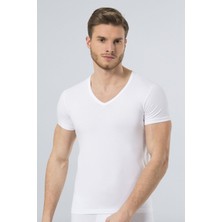 Türen 172 Beyaz Erkek Likralı T-Shirt