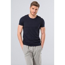 Cacharel 2169 Lacivert Erkek Modal O Yaka Slim Fit T-Shirt