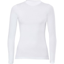 Anıt 2142 Kadın Beyaz Açık Yaka Uzun Kol Body