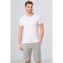 Cacharel 2169 Beyaz Erkek Modal O Yaka Slim Fit T-Shirt