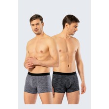 Cacharel 1324 Gri Siyah Erkek 2'li Boxer