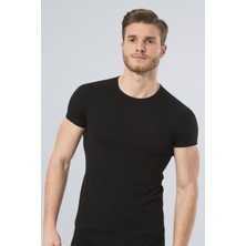 Türen 169 Siyah Erkek Likralı T-Shirt