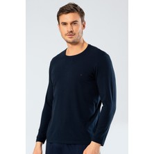 Cacharel 1333 Lacivert Erkek Erkek Lacivert O Yaka Uzun Kollu Sweatshirt