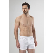 Cacharel 1106 Beyaz Erkek Pima Pamuklu Kemerli Düğmeli Boxer