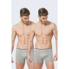 Türen 126 Gri 2'li Erkek Likralı Boxer