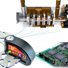 Locks Motosiklet Alarmlı Disk Kilidi 110DB Mavi