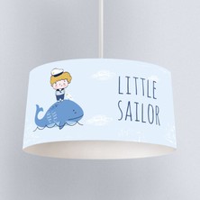 instababyrooms Açık Mavi Küçük Denizci  Desenli Çocuk Odası Dijital Baskılı Sarkıt Avize