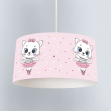 instababyrooms Sevimli Balerin Kedi Desenli Çocuk Odası Dijital Baskılı Sarkıt Avize