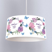 instababyrooms Çiçek Taç Pembe Mavi Doğal  Desenli Çocuk Odası Dijital Baskılı Sarkıt Avize