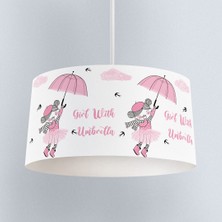 instababyrooms Şemsiyeli Kız Desenli Çocuk Odası Dijital Baskılı Sarkıt Avize