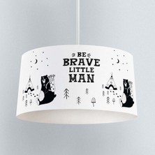 instababyrooms Beyaz Cesur Ayı Desenli Çocuk Odası Dijital Baskılı Sarkıt Avize