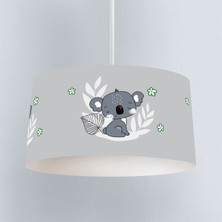 instababyrooms Gri Sevimli Koala Desenli Çocuk Odası Dijital Baskılı Sarkıt Avize