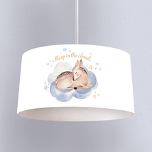 instababyrooms Uyuyan Geyik Desenli Çocuk Odası Dijital Baskılı Sarkıt Avize