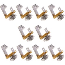Prettyia 6.35MM 1/4''mono Ses Soket Kadın Konnektör Paneli 10PACK Gümüş (Yurt Dışından)