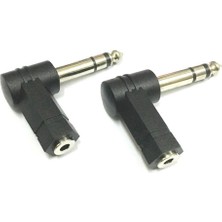 Prettyia 2x 6.35MM 1/4 ''  3.5mm 1/8 ''  Stereo Ses Adaptörü Bağlayıcı (Yurt Dışından)