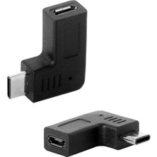 Prettyia 2x 90 Derece Mikro USB  Samsung, Huawei, Pc Için C  Adaptörü Yazın (Yurt Dışından)