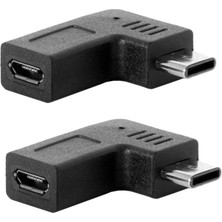 Prettyia 2x 90 Derece Mikro USB  Samsung, Huawei, Pc Için C  Adaptörü Yazın (Yurt Dışından)