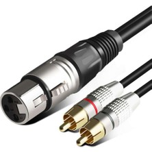 Prettyia Rca  Fiş Xlr 3-Pin Dişi Mıc Kablo Splitter Konnektör Kablosu 1m (Yurt Dışından)