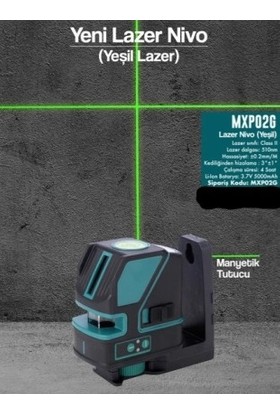 Max Extra MXP02G Akülü Manyetik Tutuculu Lazer Hizalama Yeşil Çizgili