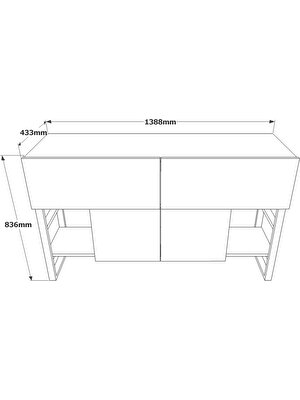 L'occi Concept HW25 Hewson Metal Konsol 4 Kapaklı