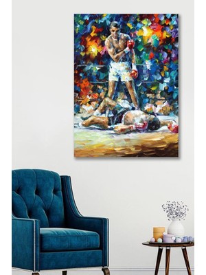 Hediyeler Kapında 90X130 Muhammed Ali Ring Duvar Kanvas Tablo