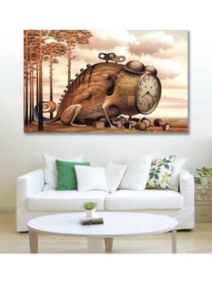 Hediyeler Kapında 90X130 Zaman Duvar Kanvas Tablo