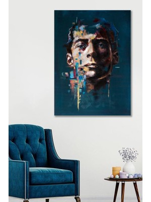 Hediyeler Kapında 100X140 Mavi Profil Duvar Kanvas Tablo