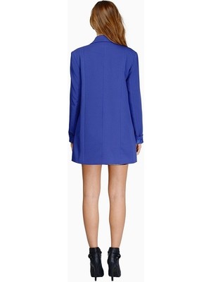 Bir Toka Uzun Kollu Takım Elbise-Koyu Mavi (Yurt Dışından)