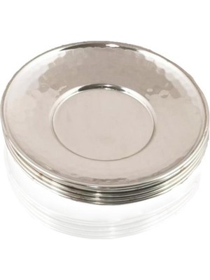 Çanak Sepeti Orijinal El Dövmesi Bakır Çay Tabağı 6 Adet