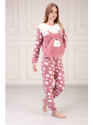 Gimer Avm Göz Bantlı Baskılı Polar Pijama Takım