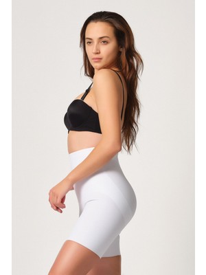 Emay Beyaz Emay 2816 Yüksek Bel Boxer Lazer Korse