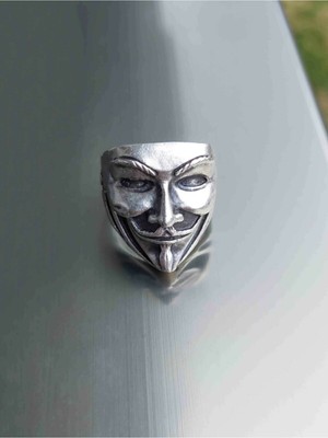 The Collection V For Vendetta Model Ayarlanabilir Gümüş Kaplama Erkek Yüzük