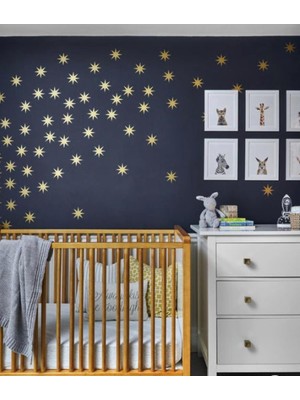 Lizpo Decor Gold Yıldız Duvar Sticker 3-4-5 cm 130 Adet