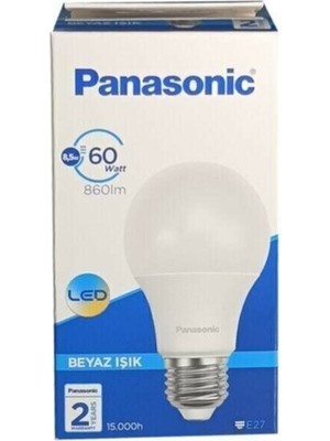 Panasonic 8,5 W 6500K Beyaz LED Ampul 10'lu E-27